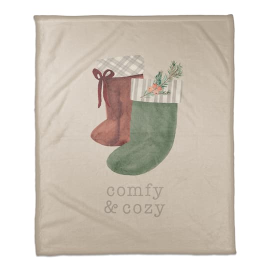 Comfy &#x26; Cozy Stockings Coral Fleece Blanket